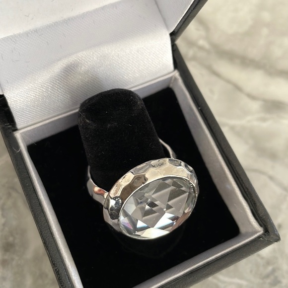 Ring bundle.  2 silver tone sparkly rings. - Picture 3 of 8